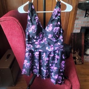 Torrid 0 Assymetrical swim dress